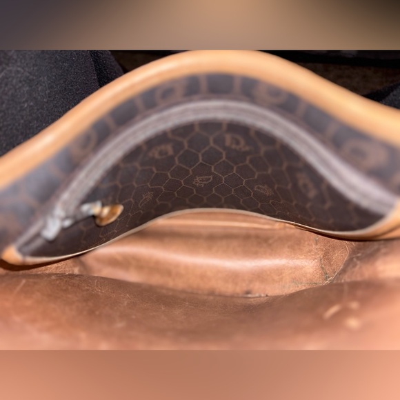 Vintage Christian Dior Honeycomb Canvas & Leather Flap Crossbody Bag - Picture 8 of 13